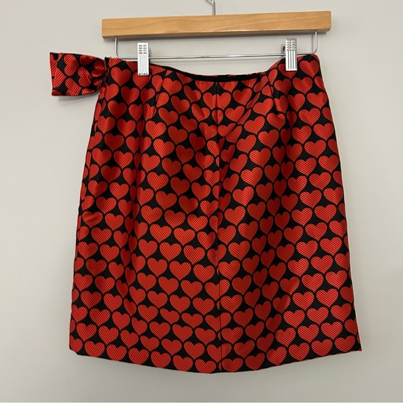 J.Crew Black & Red Heart Printed Mini Skirt with Bow - Picture 3 of 7
